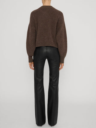 Frame - The Cashmere Fleck Cardi in Brown-Sweaters-Wardrobe Apparel