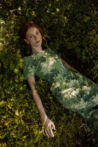 Catherine Regehr - Off Shoulder Ombré Blanche Gown with A-Line Skirt