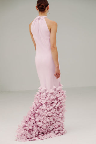 Catherine Regehr - T Neck Bias Gown with Cone Hem-Dresses-Wardrobe Apparel