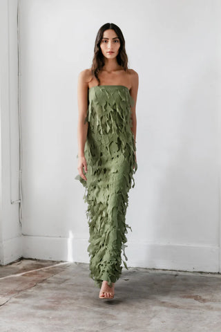 Catherine Regehr - Strapless Kelp Sheath-Dresses-Wardrobe Apparel