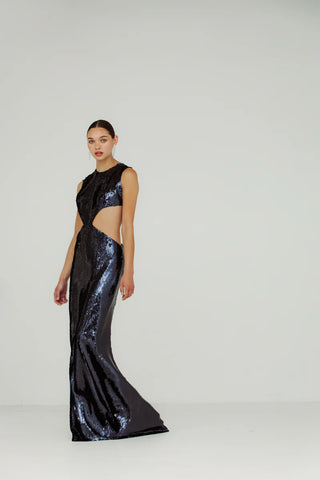 Catherine Regehr - Liquid Sequin Cut Out Gown