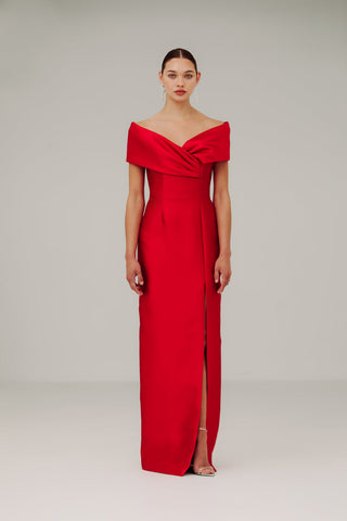 Catherine Regehr - Margaret Gown with Slit-Dresses-Wardrobe Apparel