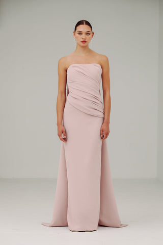 Catherine Regehr - Strapless Side Drape Gown with Back Ties-Dresses-Wardrobe Apparel