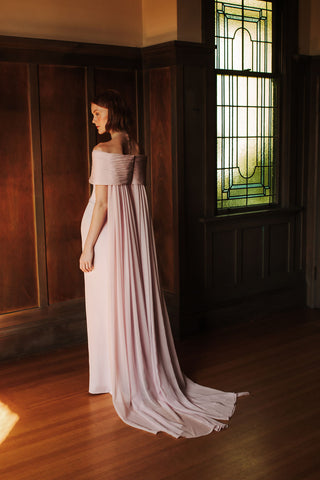Catherine Regehr - Off Shoulder Ripple Collar Gown