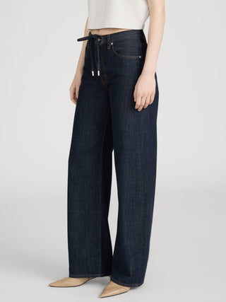 Frame - The Off Duty Drawstring Bow-Denim-Wardrobe Apparel