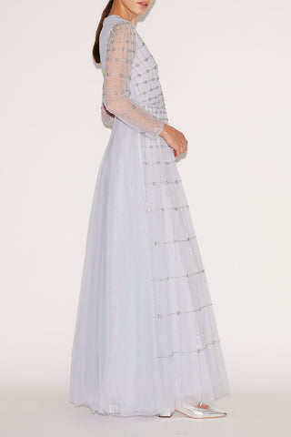 Huishan Zhang - Anissa Gown in Sky Blue-Dresses-Wardrobe Apparel
