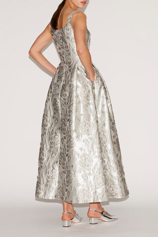 Huishan Zhang - Ramona Dress in Silver-Dresses-Wardrobe Apparel