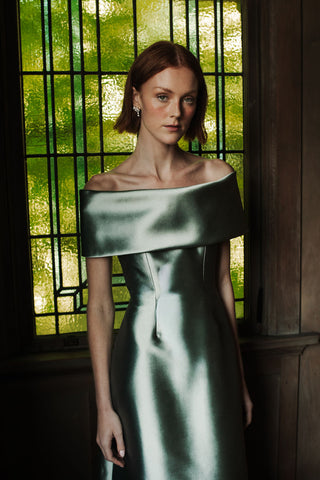 Catherine Regehr - Off Shoulder Roll Collar Gown