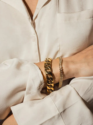 Anisa Sojka - Baguette Tennis Bracelet-Bracelets-Wardrobe Apparel