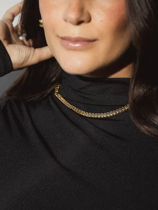 Anisa Sojka - Baguette Tennis Necklace-Necklaces-Wardrobe Apparel