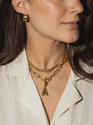 Anisa Sojka - Baguette Tennis Necklace-Necklaces-Wardrobe Apparel