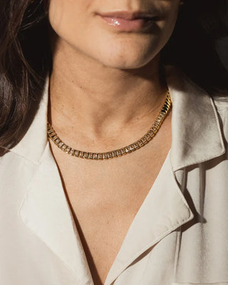Anisa Sojka - Baguette Tennis Necklace-Necklaces-Wardrobe Apparel