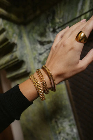 Anisa Sojka - Flat Snake Bracelet-Jewellery-Wardrobe Apparel
