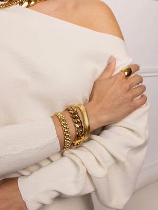 Anisa Sojka - Flat Snake Bracelet-Jewellery-Wardrobe Apparel
