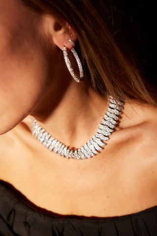 Anisa Sojka - The Juliet Embellished Hoop Earrings-Earrings-Wardrobe Apparel