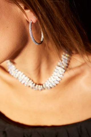 Anisa Sojka - The Juliet Embellished Hoop Earrings-Earrings-Wardrobe Apparel