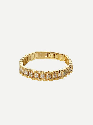 Cubic Zirconia Chunky Watch Band Bracelet-Belts-Wardrobe Apparel