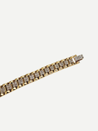 Cubic Zirconia Chunky Watch Band Bracelet-Belts-Wardrobe Apparel