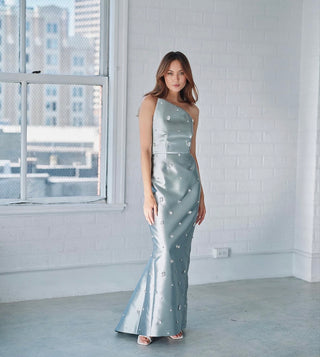 Catherine Regehr - Asymmetrical Gown with Scattered Gems