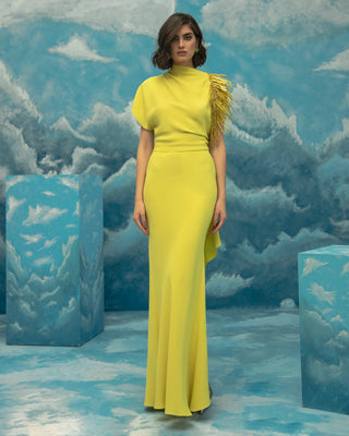 Gemy Maalouf - Embellished Lime Dress