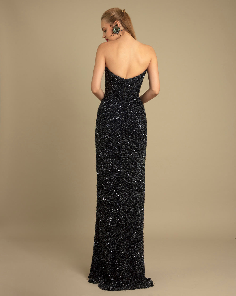 Gemy Maalouf - Strapless Beaded Gown Wardrobe Apparel Gemy Maalouf - Strapless Beaded Gown Wardrobe Apparel