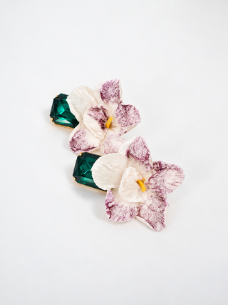 The Pink Reef - Emerald Orchid Vanda Drop Flower Earrings