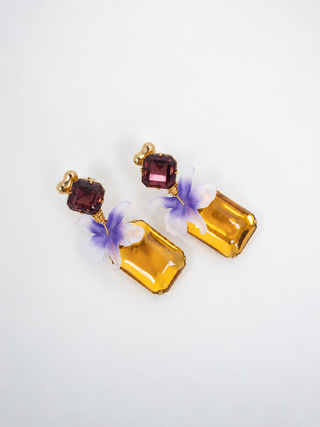 The Pink Reef - Amethyst Citrine Wild Orchid Earrings