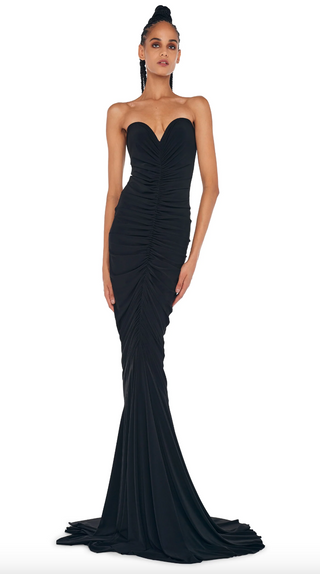 Norma Kamali - Strapless Shirred Front Fishtail Gown