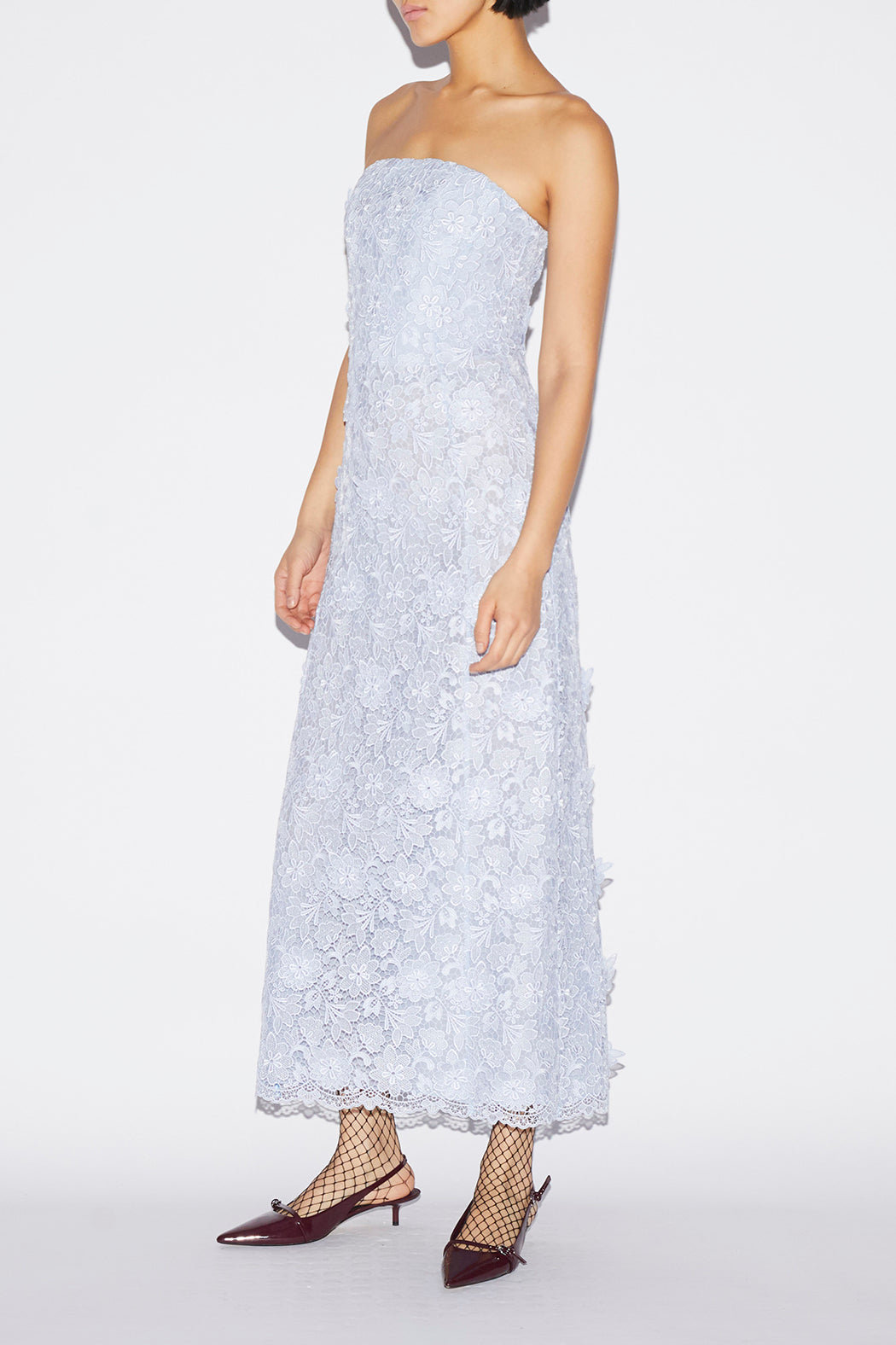 Huishan Zhang - Tia Midi Dress in Dusty Blue Wardrobe Apparel Huishan Zhang - Tia Midi Dress in Dusty Blue Wardrobe Apparel