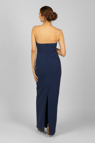 Huishan Zhang - Devon Gown in Navy-Dresses-Wardrobe Apparel