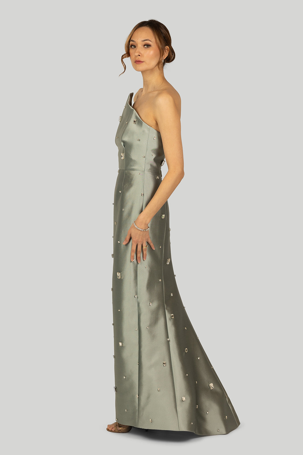 Catherine Regehr - Asymmetrical Gown with Scattered Gems Wardrobe Apparel Catherine Regehr - Asymmetrical Gown with Scattered Gems Wardrobe Apparel