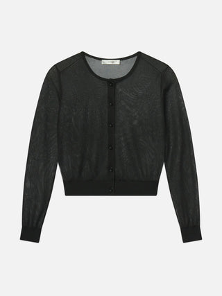 Frame - The Luxe Cardi in Black-Shirts & Tops-Wardrobe Apparel