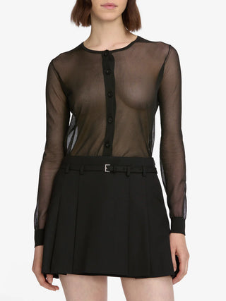 Frame - The Luxe Cardi in Black-Shirts & Tops-Wardrobe Apparel