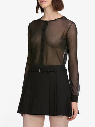 Frame - The Luxe Cardi in Black-Shirts & Tops-Wardrobe Apparel