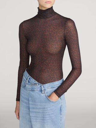 Frame - The Hoisery Top in Dark Leopard Multi-Shirts & Blouses-Wardrobe Apparel