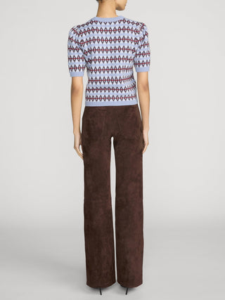 Frame - The Cashmere Crew in Periwinkle Fairisle-Sweaters-Wardrobe Apparel