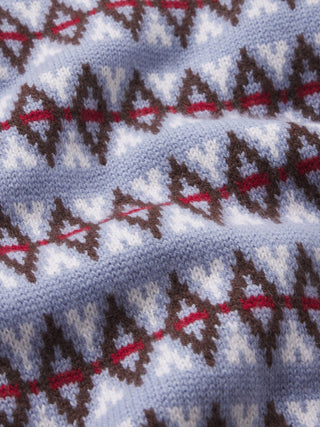 Frame - The Cashmere Crew in Periwinkle Fairisle-Sweaters-Wardrobe Apparel