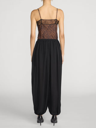 Frame - The Lace inset Cami in Dark Leopard Multi-Tanks-Wardrobe Apparel