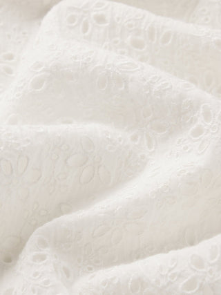 Frame - The Eyelet Tuxedo Dress in White-Dresses-Wardrobe Apparel