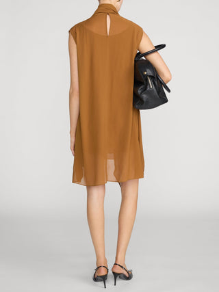 Frame - The Wisp Tie Dress in Bronze-Dresses-Wardrobe Apparel