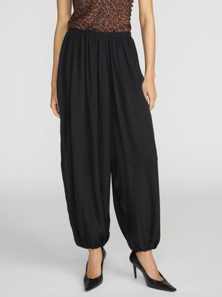 Frame - The Silk Balloon Pant in Black-Pants-Wardrobe Apparel