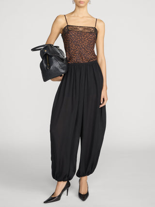 Frame - The Silk Balloon Pant in Black-Pants-Wardrobe Apparel