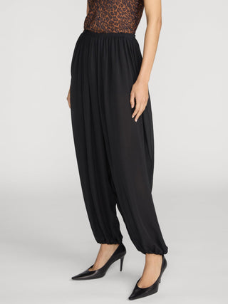 Frame - The Silk Balloon Pant in Black-Pants-Wardrobe Apparel