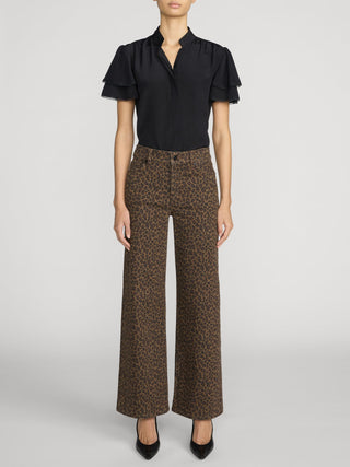 Frame - The Silk Arcadia Top in Black-Shirts & Blouses-Wardrobe Apparel