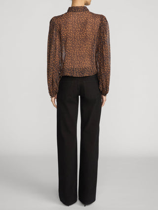 Frame - The Silk Prairie Shirt in Light Leopard Multi-Shirts & Blouses-Wardrobe Apparel