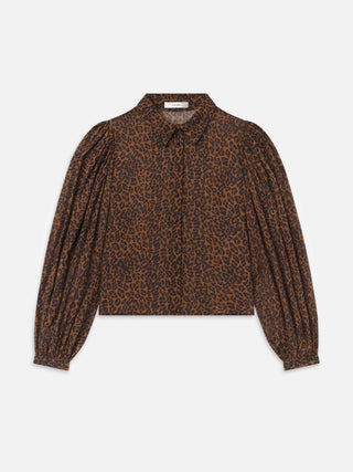 Frame - The Silk Prairie Shirt in Light Leopard Multi-Shirts & Blouses-Wardrobe Apparel