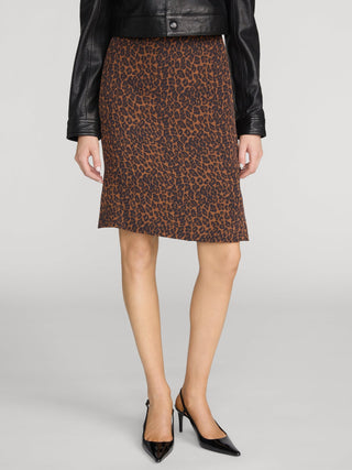 Frame - The Silk Siren Skirt in Dark Leopard Multi-Skirts-Wardrobe Apparel