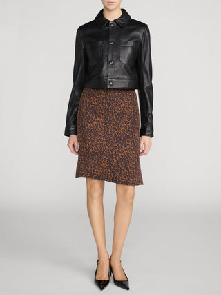 Frame - The Silk Siren Skirt in Dark Leopard Multi-Skirts-Wardrobe Apparel