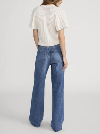 Frame - The Flutter Cardi in Cream-Shirts & Tops-Wardrobe Apparel