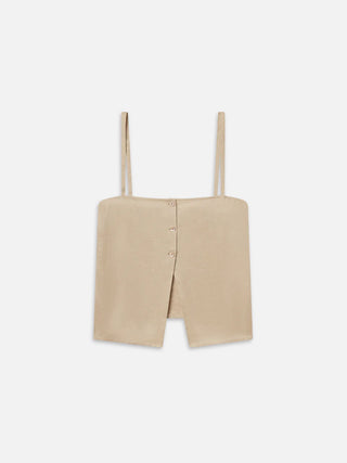 Frame - The Linen Button Cami-Shirts & Tops-Wardrobe Apparel
